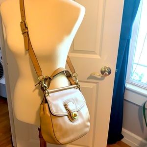 Authentic Coach crossbody beige purse with cover